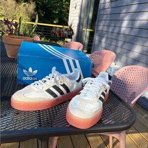 NWT Adidas Sambae white/black/semicoral